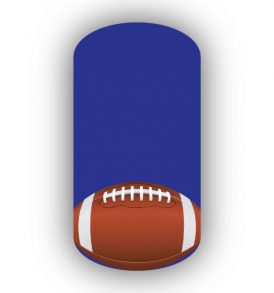 Football Nail Wraps | Sports Nail Art | Single Football over a Royal Blue Background