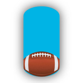 Football Nail Wraps | Sports Nail Art | Single Football over a Teal Background