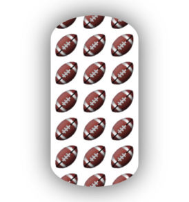 Football Nail Wraps | Sports Nail Art | Footballs over a White Background