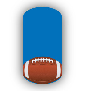 Football Nail Wraps | Sports Nail Art | Single Football over a Cornflower Blue Background