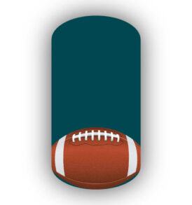 Football Nail Wraps | Sports Nail Art | Single Football over a Midnight Green Background