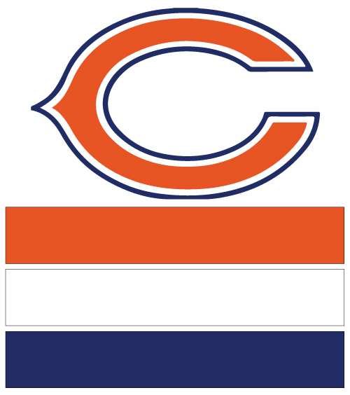 NFL Team Colors | Chicago Bears | Navy Blue, Dark Orange & White