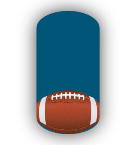 Football Nail Wraps | Sports Nail Art | Single Football over a Teal-Blue Background