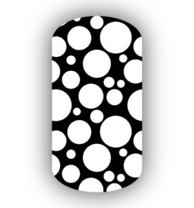 Black with White Bubbles Nail Wraps