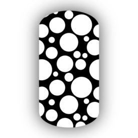 Black with White Bubbles Nail Wraps