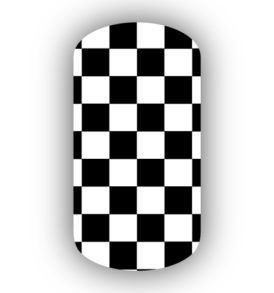 Black & White Checkered Nail Wraps