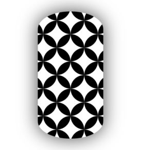 Black & White Interlocking Circles Nail Wraps