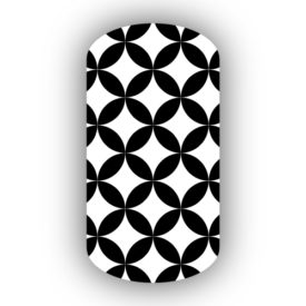 Black & White Interlocking Circles Nail Wraps