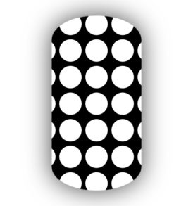 Black with White Large Polka Dots Nail Wraps