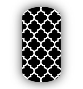 Black & White Moroccan Tile Nail Wraps