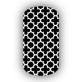 Black & White Quatrefoil Nail Wraps