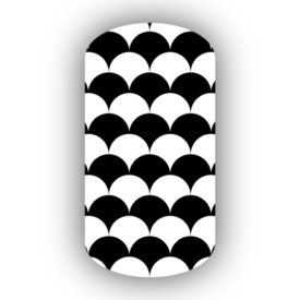 White & Black Scallop Nail Wraps