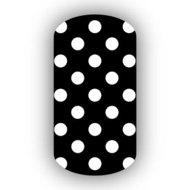 Black with White Small Polka Dots Nail Wraps