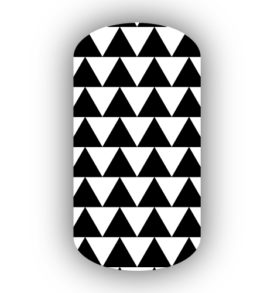 White & Black Triangle Nail Wraps