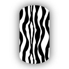 Black & White Zebra Striped Nail Wraps