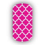 Hot Pink & White Moroccan Tile Nail Wraps