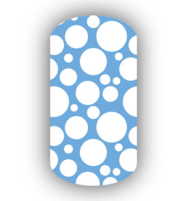 Light Blue with White Bubbles Nail Wraps