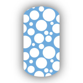 Light Blue with White Bubbles Nail Wraps