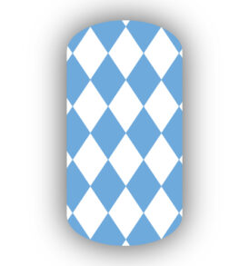 Light Blue & White Diamonds Nail Wraps