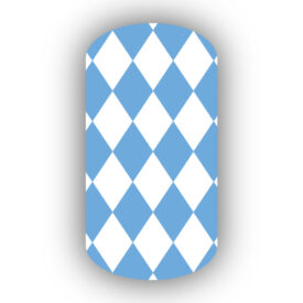 Light Blue & White Diamonds Nail Wraps