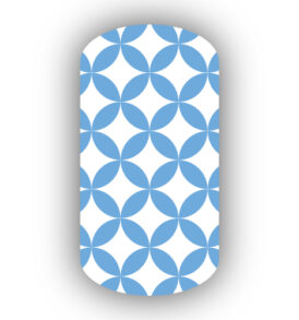 Light Blue & White Interlocking Circles Nail Wraps