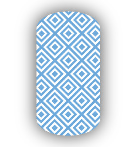 Light Blue with Layered Squares Nail Wraps