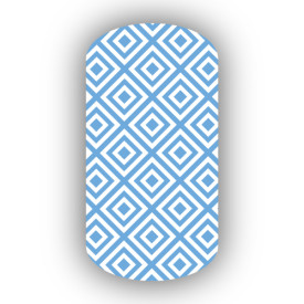 Light Blue with Layered Squares Nail Wraps
