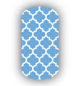 Light Blue & White Moroccan Tile Nail Wraps