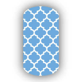 Light Blue & White Moroccan Tile Nail Wraps