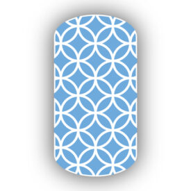 Light Blue with White Overlapping Circles Nail Wraps