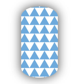 White & Light Blue Triangle Nail Wraps