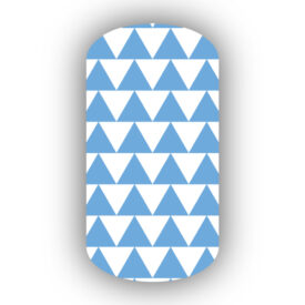 White & Light Blue Triangle Nail Wraps