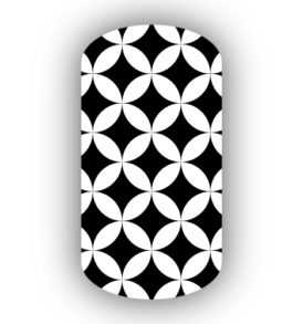 White & Black Interlocking Circles Nail Wraps