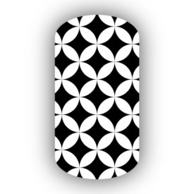 White & Black Interlocking Circles Nail Wraps