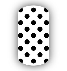 White with Black Small Polka Dots Nail Wraps