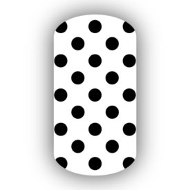 White with Black Small Polka Dots Nail Wraps