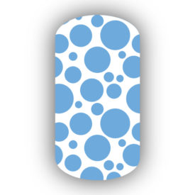 White with Light Blue Bubbles Nail Wraps