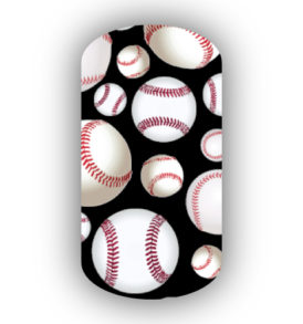 Baseballs over a Black background Nail Stickers