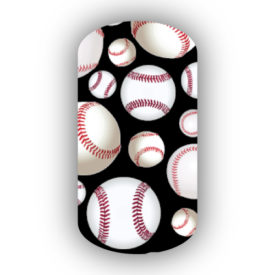 Baseballs over a Black background Nail Stickers