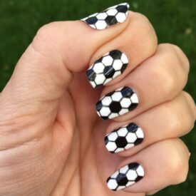 Black and White Soccer Ball Nails