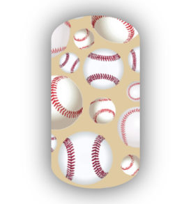Baseballs over a sand background nail stickers