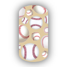 Baseballs over a sand background nail stickers