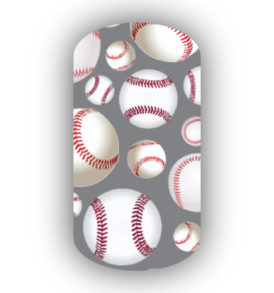 Baseballs over a dark gray background nail stickers