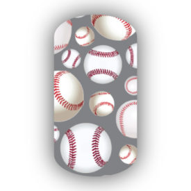 Baseballs over a dark gray background nail stickers