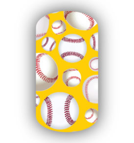 Baseballs over a gold background nail stickers