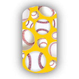 Baseballs over a gold background nail stickers