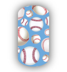 Baseballs over a light blue background nail stickers