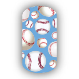 Baseballs over a light blue background nail stickers