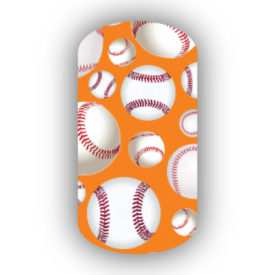Baseballs over a light orange background nail stickers