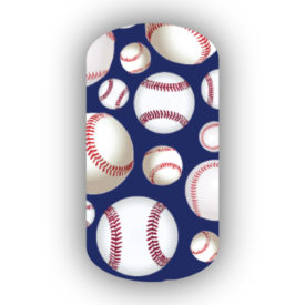 Baseballs over a navy blue background nail stickers